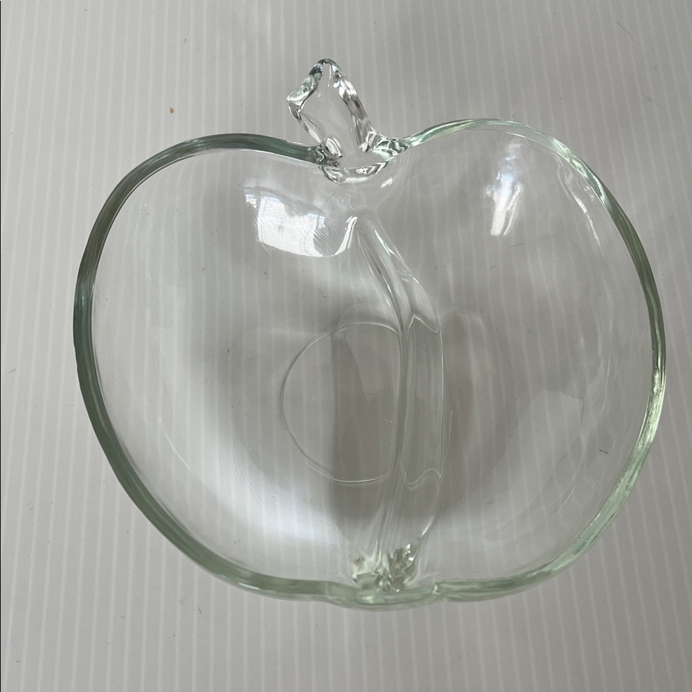 Vintage Hazel-Atlas Apple -Shaped Glass Relish Bowl
